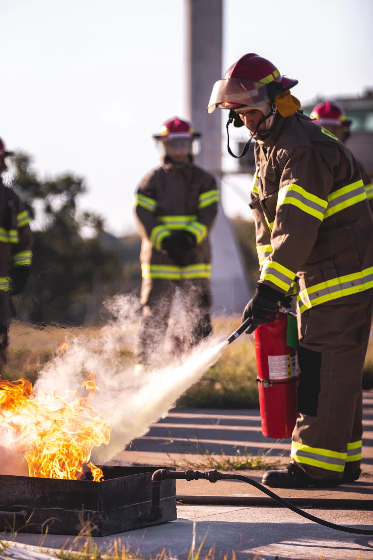 Extinguisher training on the drill pad